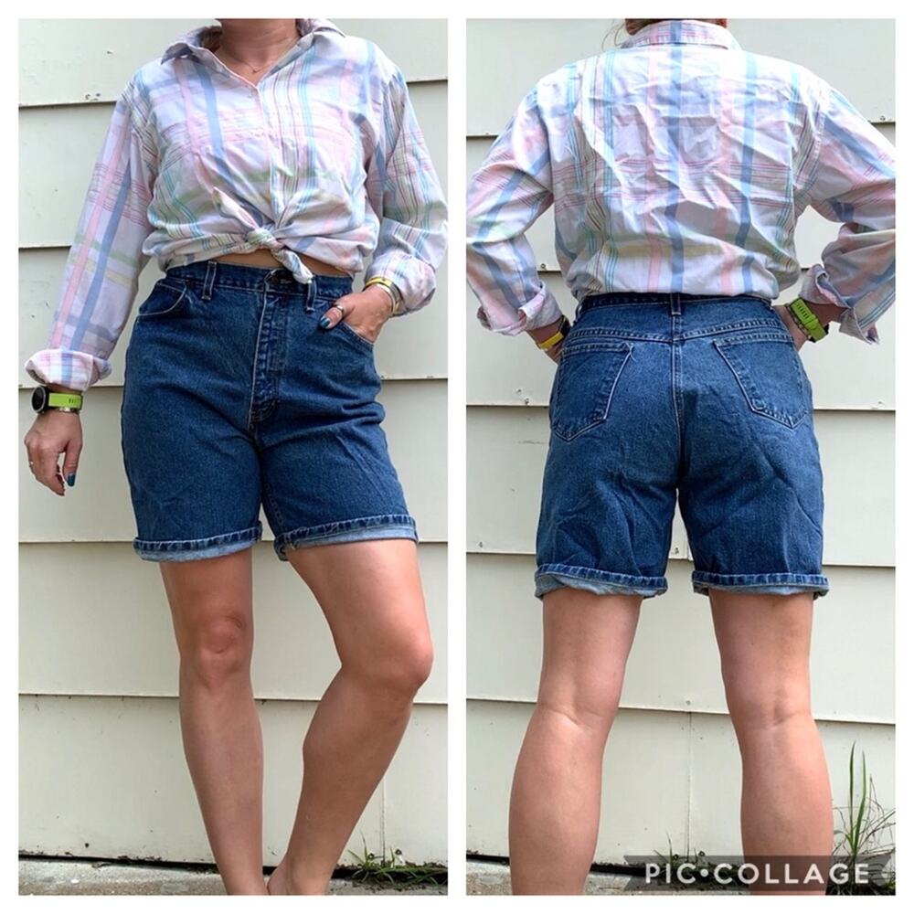 Vintage super high rise wedgie 90s jean shorts